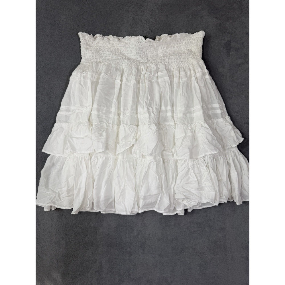 Lauren Ralph Lauren Women's Tiered Ruffle Smocked Skirt Size 14 Boho Cottage